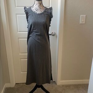 Universal Thread Charcoal Midi Dress with Ruffle Sleeves